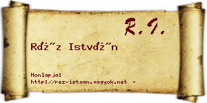 Réz István névjegykártya